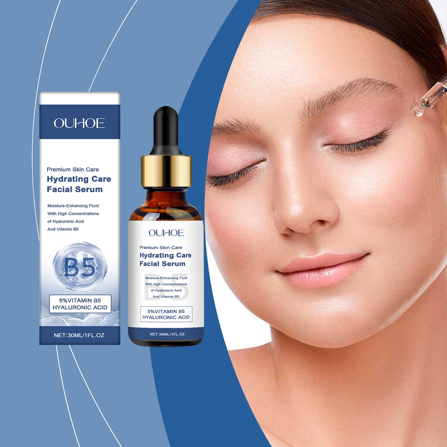 OUHOE B5 Facial Moisturizing Serum Moisturizes Facial Skin Daily Skin Care Serum