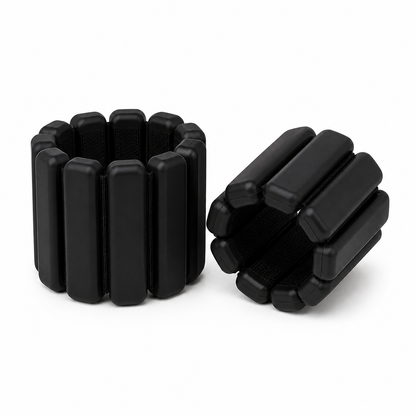 Black soft weighted wrist and ankle bands — pair