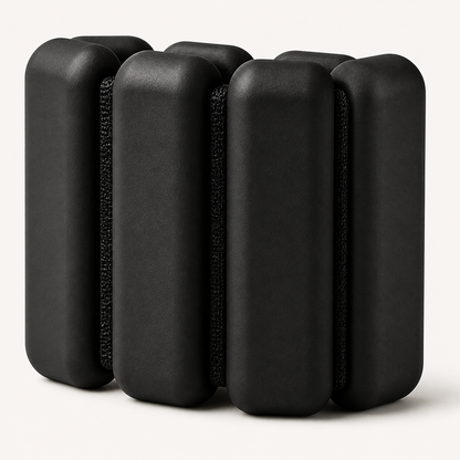 Black soft weighted band material detail
