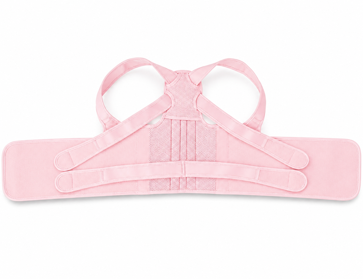 Pink posture support strap flatlay