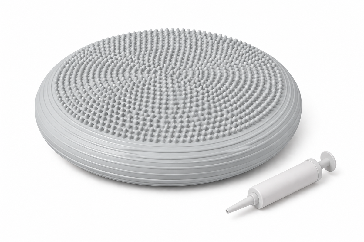 Light grey cushion with hand pump