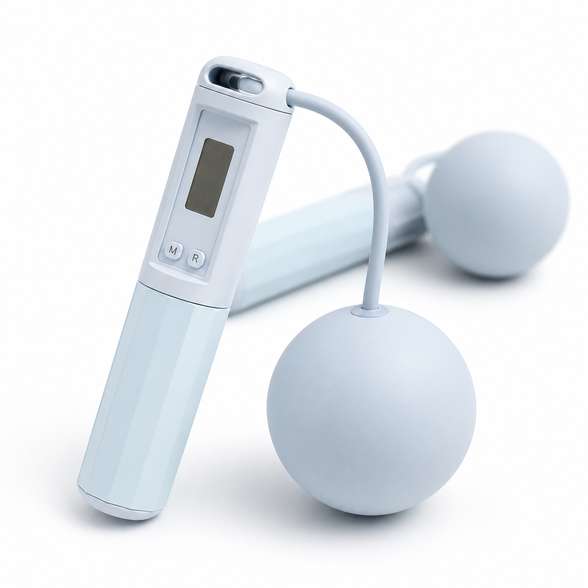 Light blue cordless jump rope detail