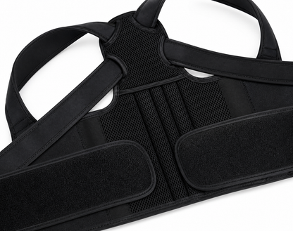 Black posture support strap detail