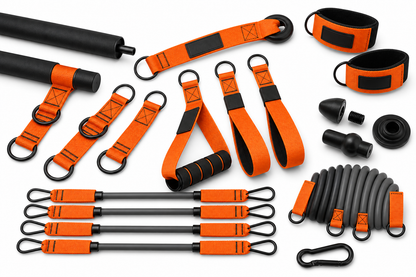 Orange Pilates bar kit detail