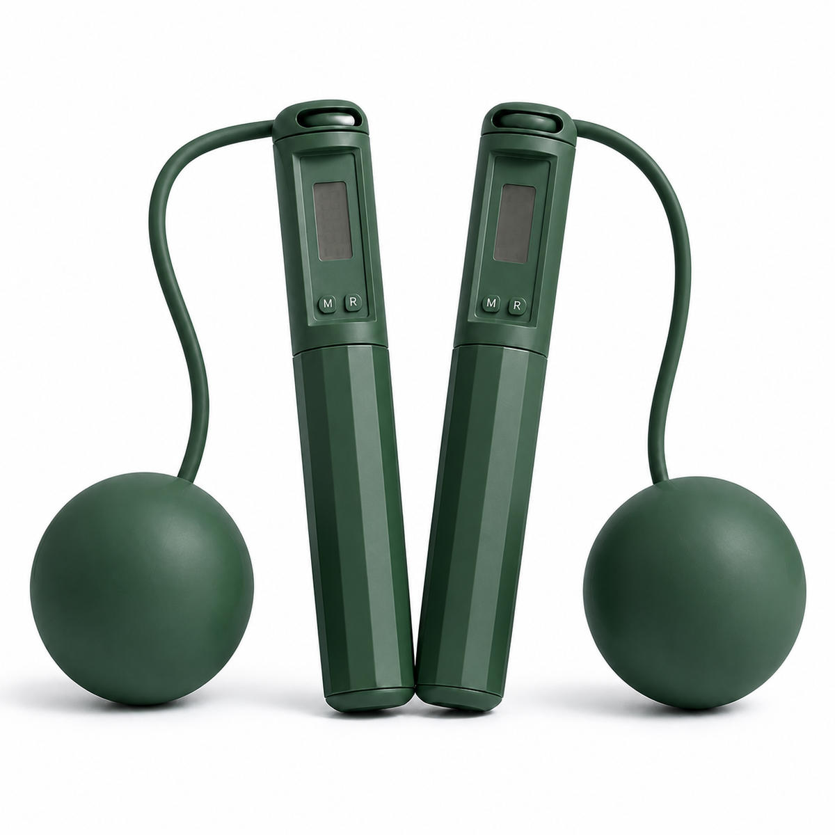 Dark green cordless jump rope with large ball