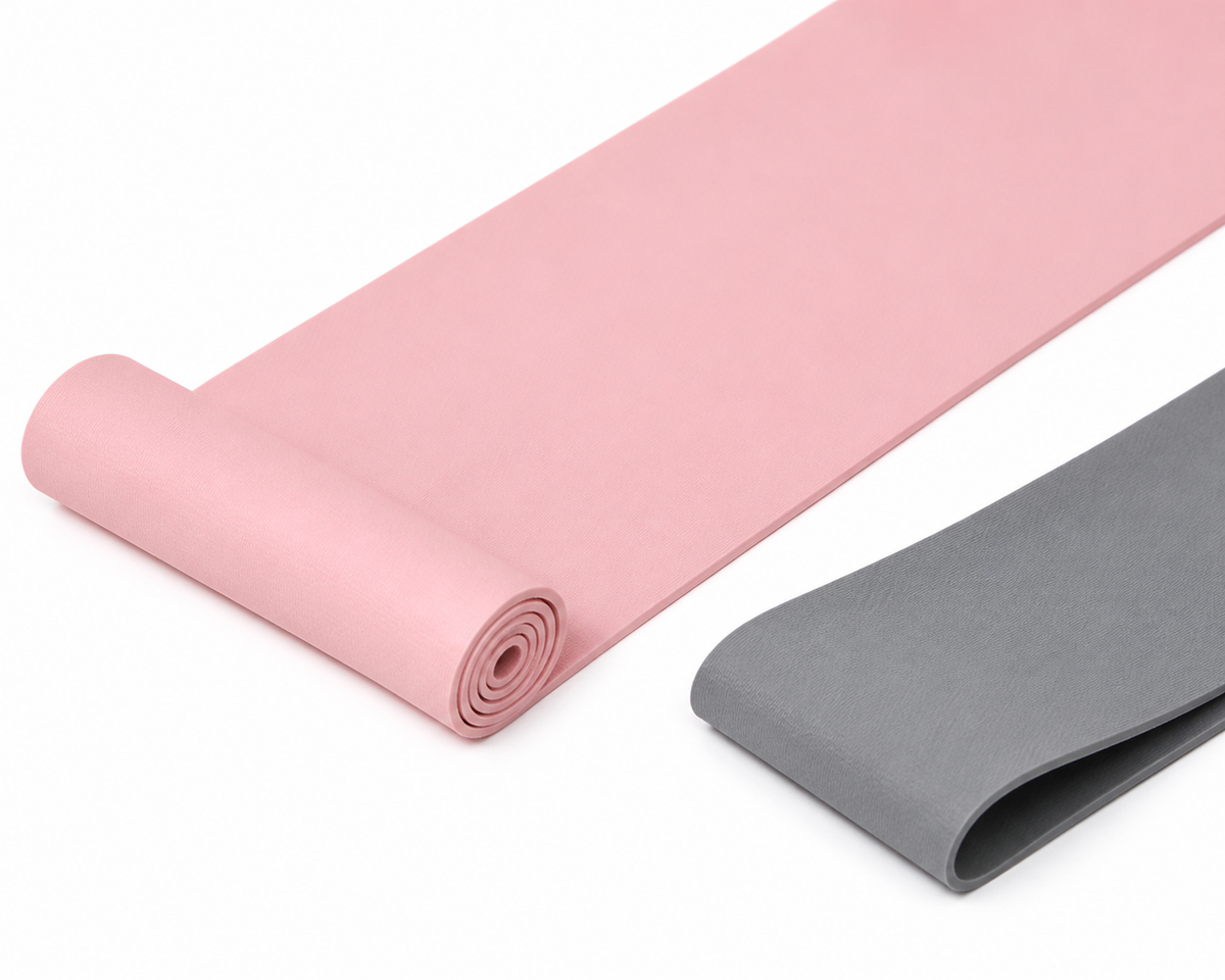 Glute Resistance Band Set — rolled and folded ribbon detail