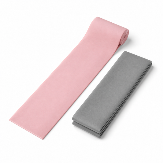 Glute Resistance Band Set — pink and grey flat ribbon bands