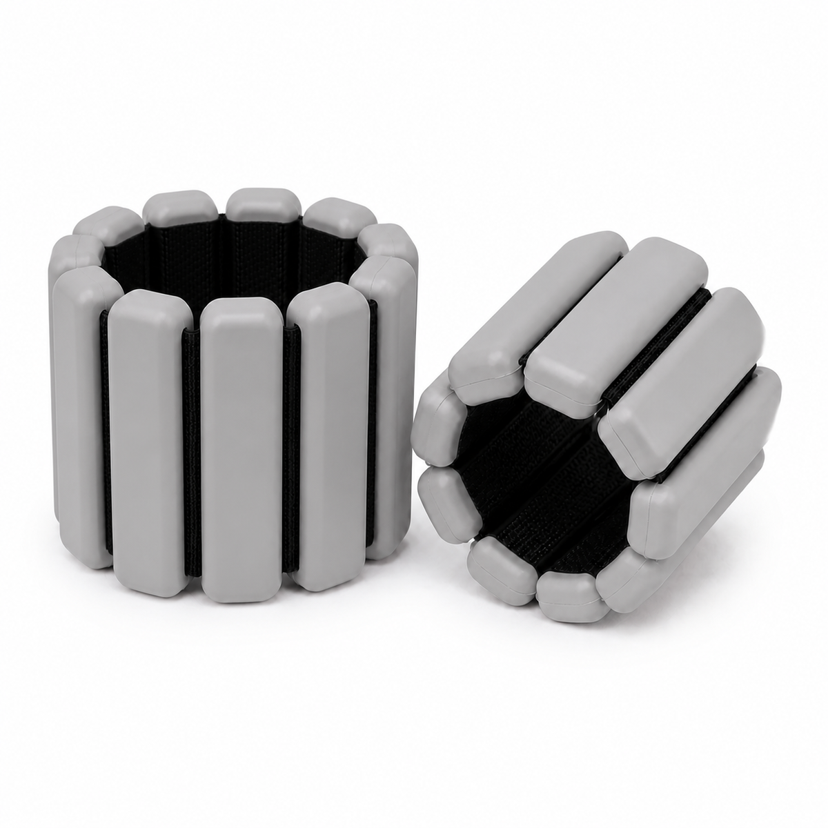 Grey soft weighted wrist and ankle bands — pair
