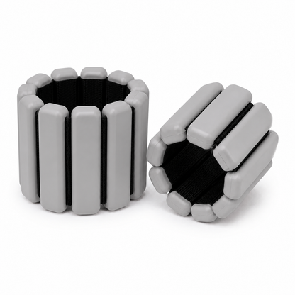 Grey soft weighted wrist and ankle bands — pair
