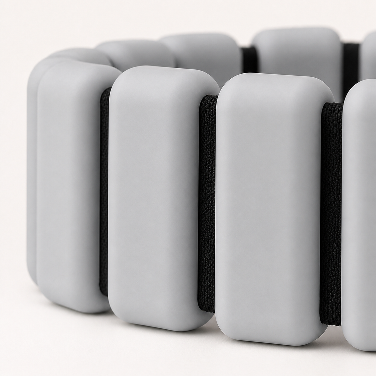 Grey soft weighted band material detail