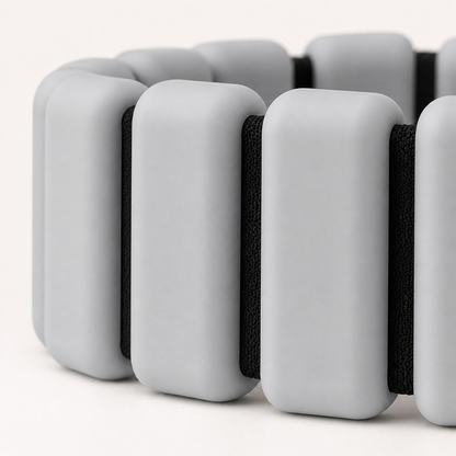 Grey soft weighted band material detail