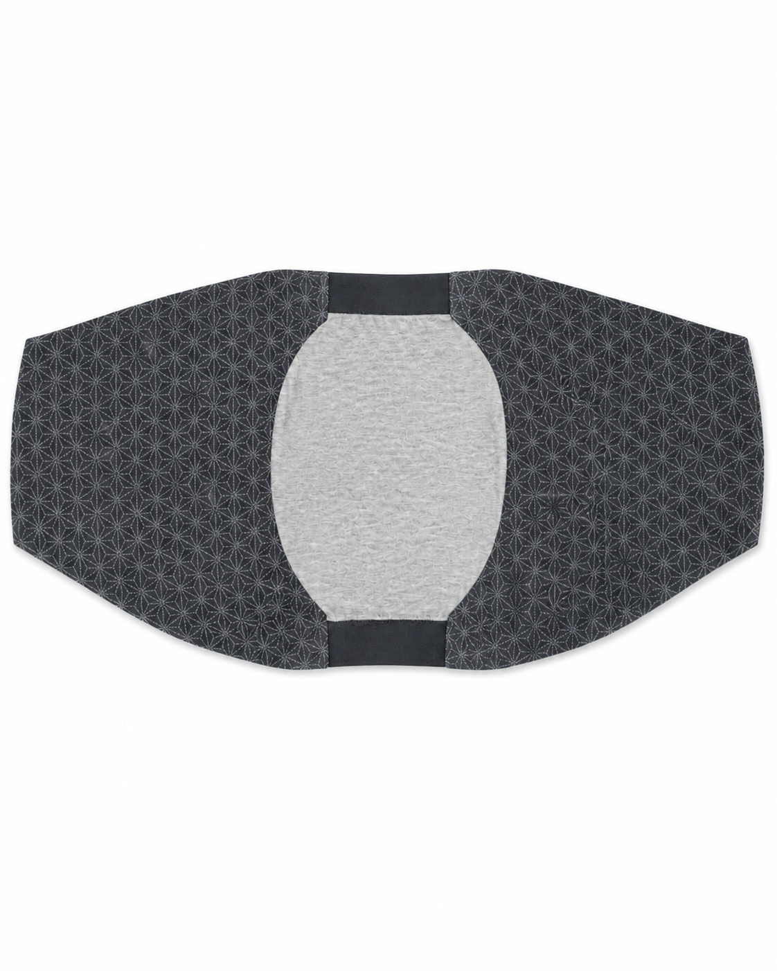 Front flat lay of grey star-pattern maternity belly support band
