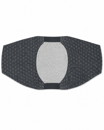 Front flat lay of grey star-pattern maternity belly support band