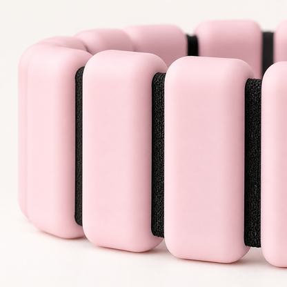 Pink soft weighted band material detail