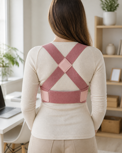 Women's Adjustable Posture Support Brace — Pink at-home wear