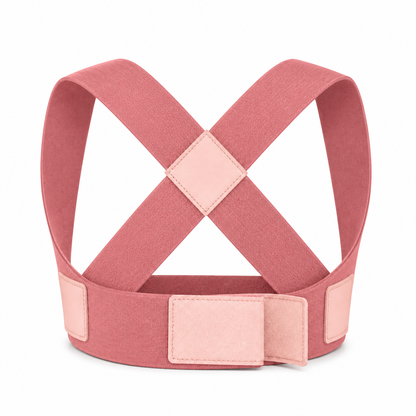Women's Adjustable Posture Support Brace — Pink hook-and-loop detail
