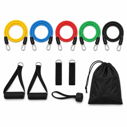 11-Piece Home Resistance Band Set — Kit contents