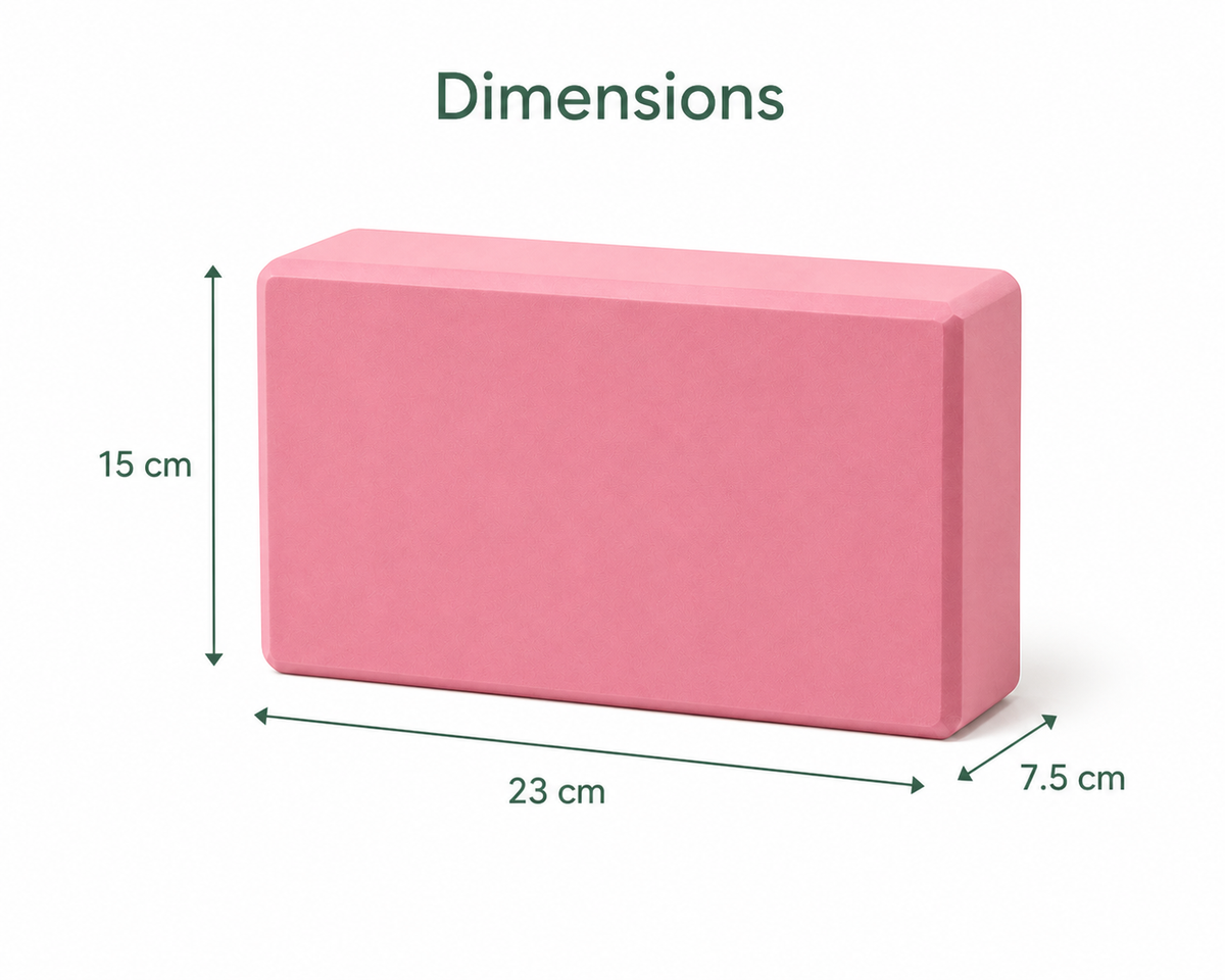 High-Density Yoga Block — Dimensions 23 × 15 × 7.5 cm